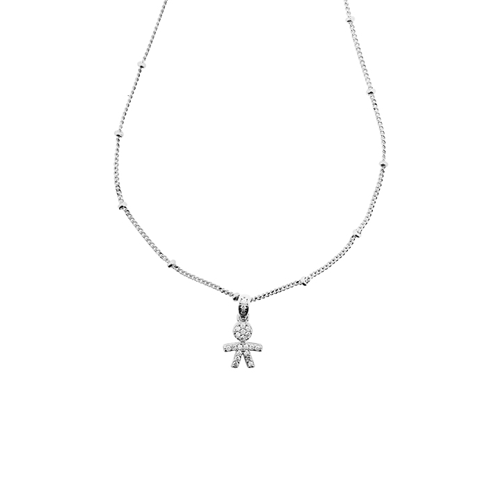 Collana con bimbo zirconato