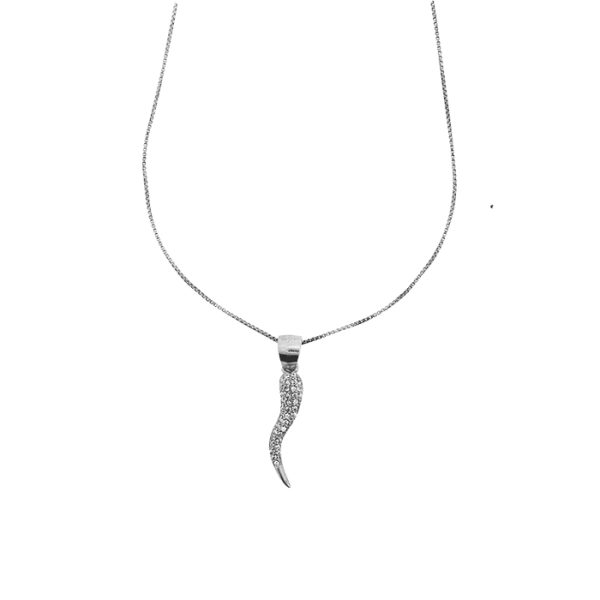 Collana con corno zirconato