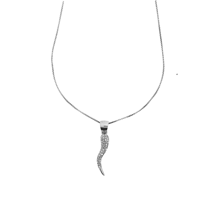 Collana con corno zirconato