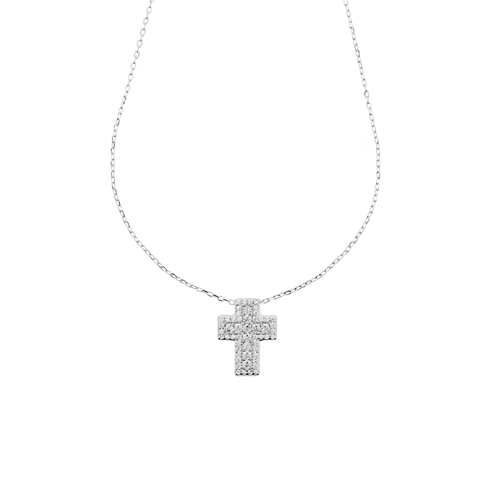 Collana con croce zirconata