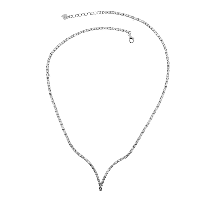 Collana tennis V argento 925