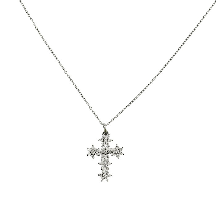 Collana croce a fiori