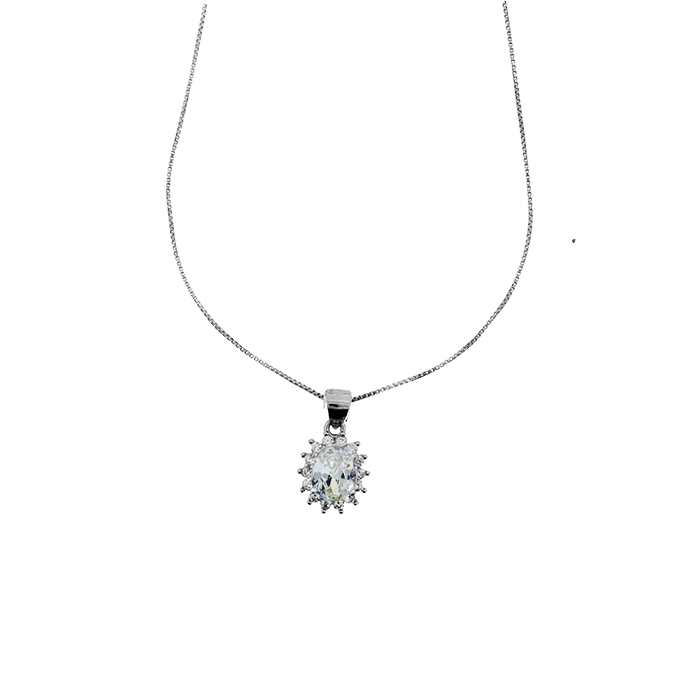 Collana ciondolo zircone colorato