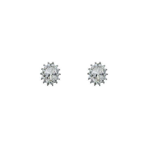 Orecchini lobo zircone ovale