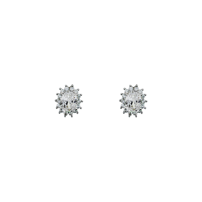 Orecchini lobo zircone ovale